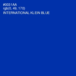 #0031AA - International Klein Blue Color Image